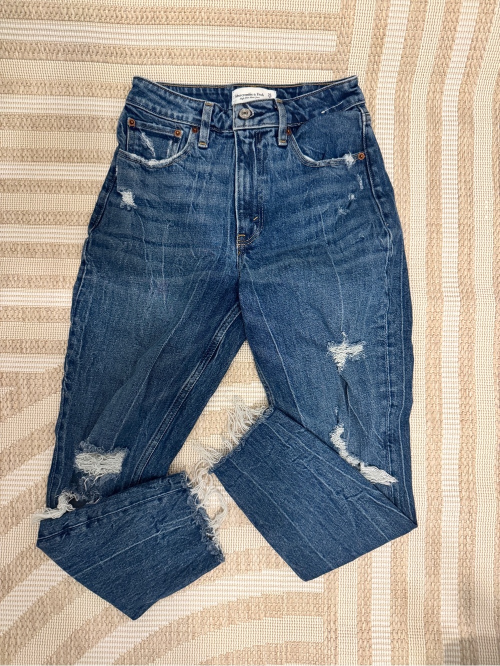 High-Rise Distressed Blue Women’s Jeans
